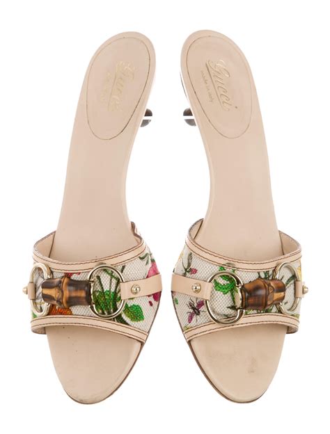 gucci floral slides white|floral Gucci slides women.